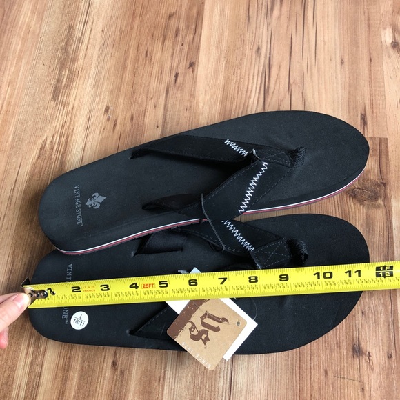 NEW VINTAGE STONE Sandal Flip Flops Black Large 10/11 Men’s - Picture 10 of 16